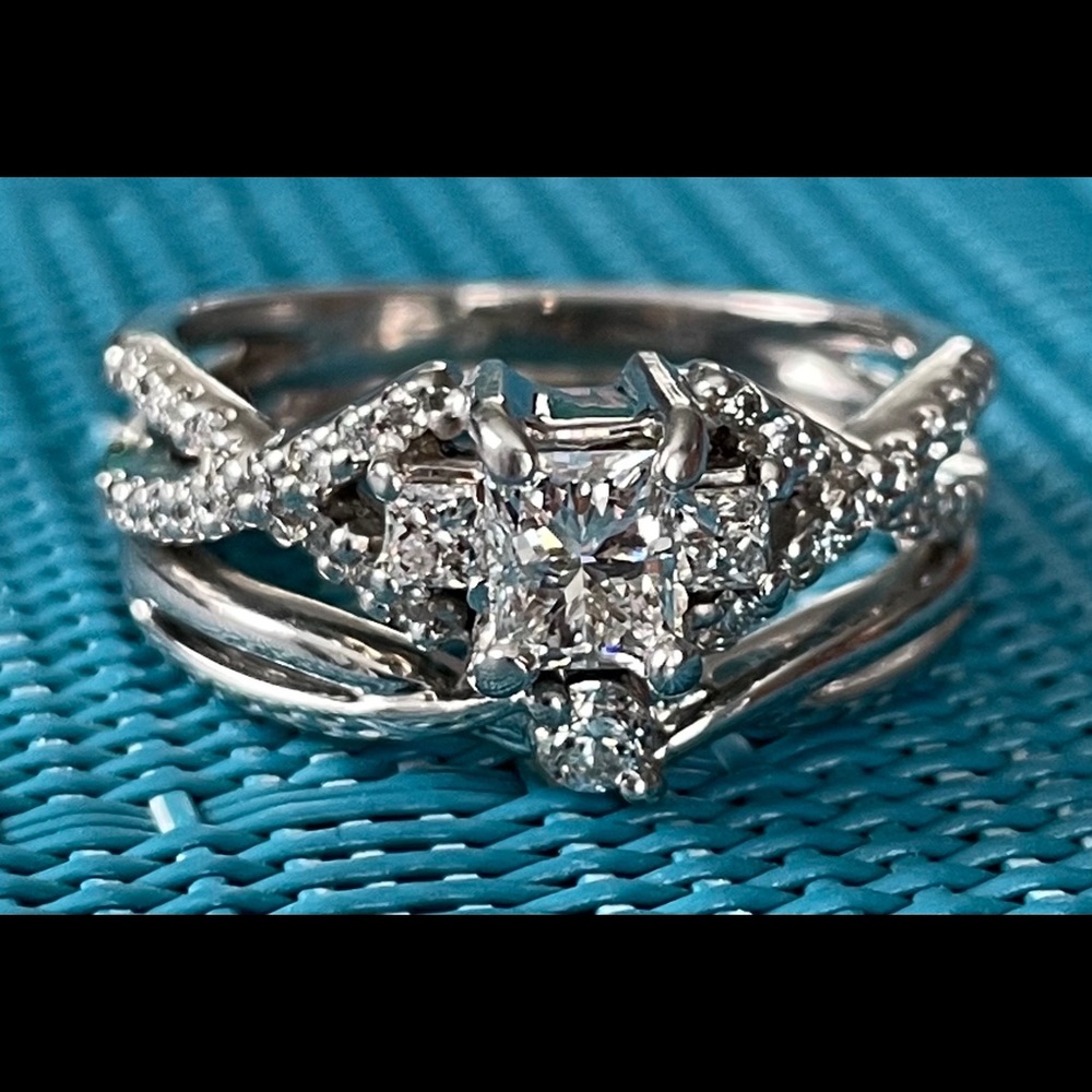 SOLD White Gold Wedding Set with Certified Diamond